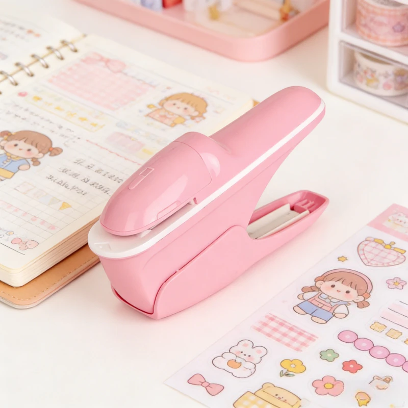 1PC 휴대용 네일 프리 스테이플러 (빌, 종이, 핸드북, 문서 바인딩, 사무실, 가정, 학교, 문구 용품)