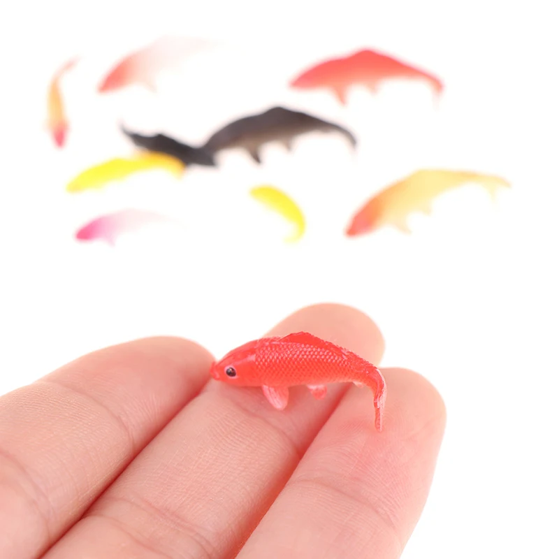 5pcs Dollhouse Miniature Model Fish Carp Simulation Animals For Kids Toys DIY Decorative Goldfish Figurines Home Decor 6