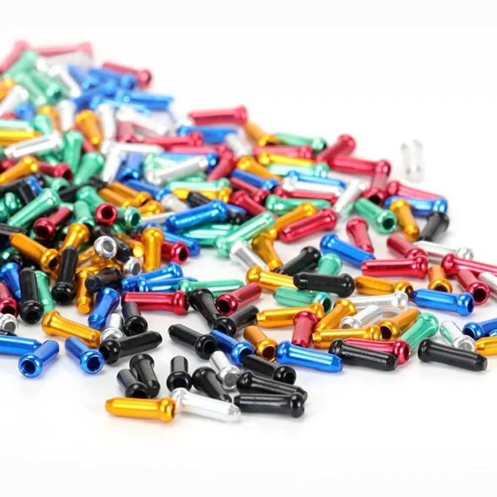 50pcs Bicycle Cable End Caps Aluminum Multiple Colors Brake Shift Derailleur Cable Tips Bike Line Core Caps for MTB Road Bike