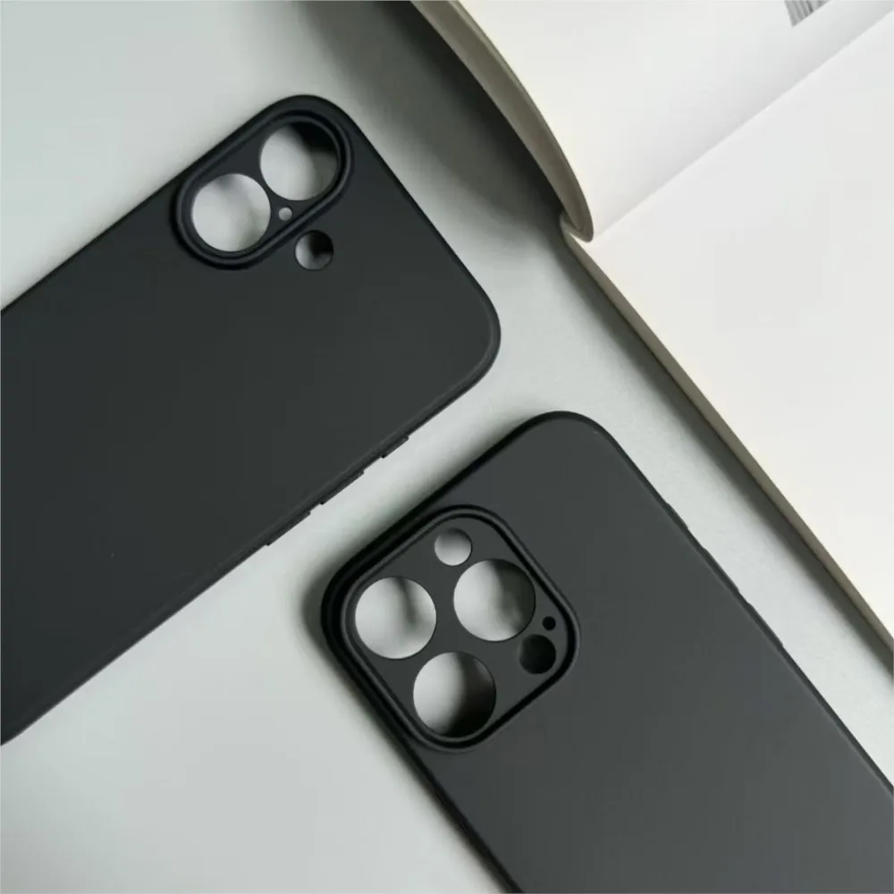 Premium Liquid Silicone Protective Phone Case - Soft Black Back Cover Coque