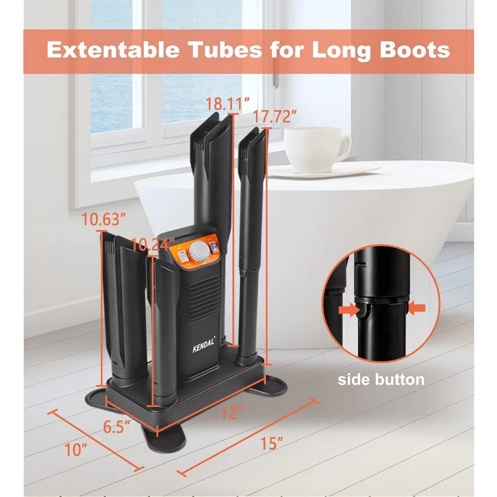 Boot Dryer for Work Boots, Shoe Dryer and Ozone Deodorizer, Portable Ski Boot Dryers with Adjustable Tubes & Timer, Ultra Silent 5