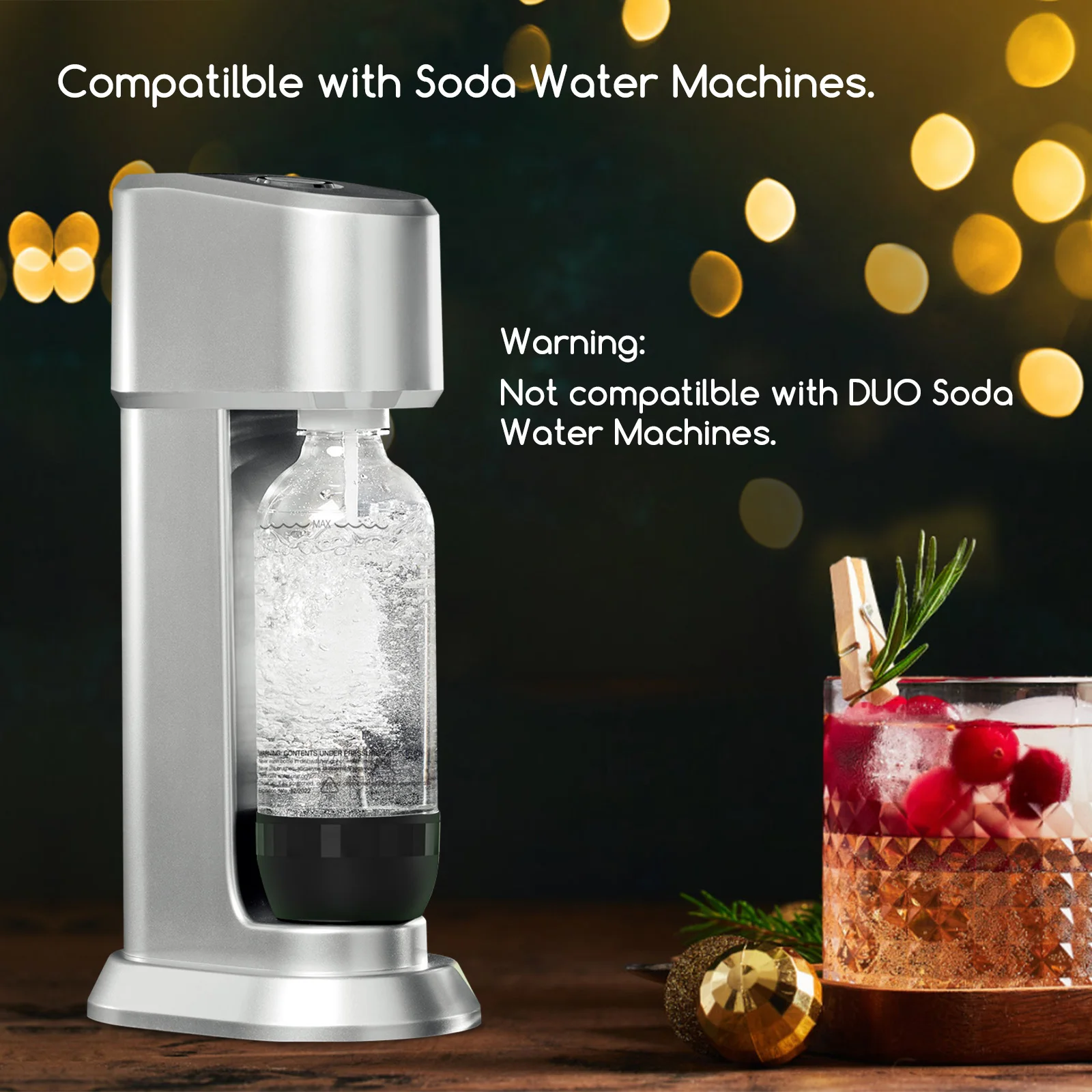 1LReusable PET Sparkling Water Bottles BPA Free for Soda Machine Black and White Color water bottle plastic water bottle