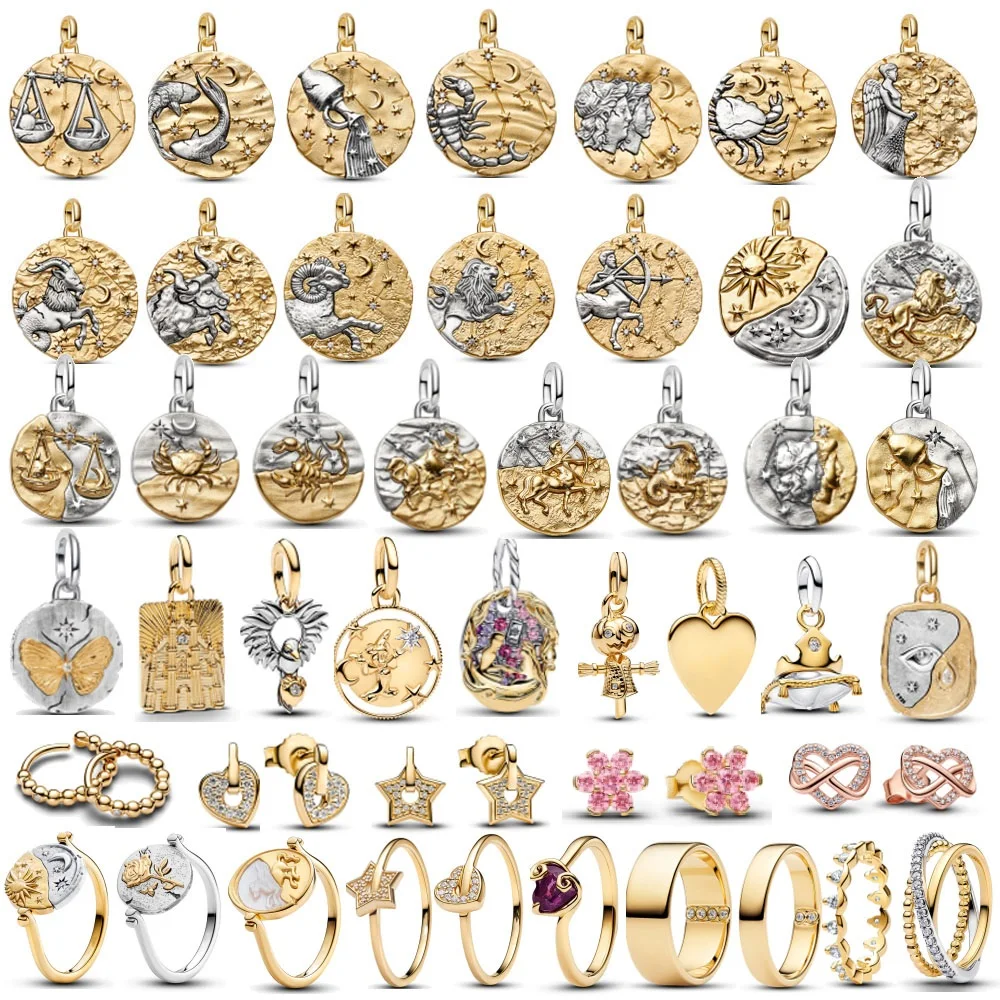 Twelve Zodiac Signs Series Charm Beads for DIY Jewelry Bracelets & Necklaces Gift