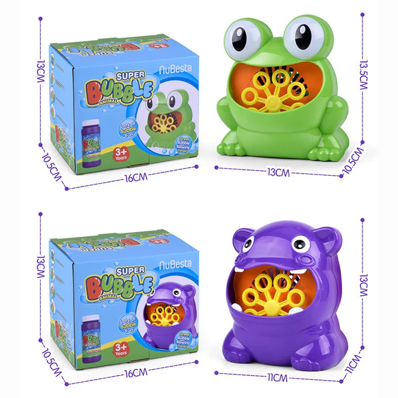 New Bubble Gun Cute Frog Automatic Bubble Machine Soap Water Bubble Blower Music Outdoor Toys for Kids juguetes brinquedos Toy 6