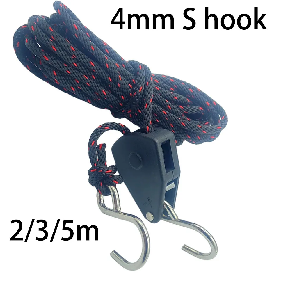 Tightening Tool Camping Tent Tie Down Rope Tightener Fastening Pulley Ratchet Hanger Awning Rope Hook Canopy Buckle