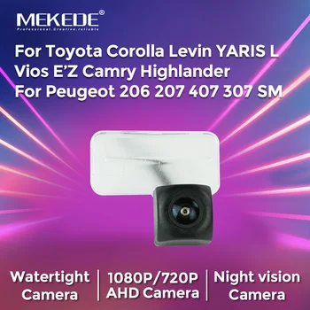 Telecamera posteriore per auto MEKEDE HD con obiettivo Fisheye per Toyota Corolla Levin YARIS L Vios E'Z Camry Highlander per Peugeot 206 207 407 307 SM