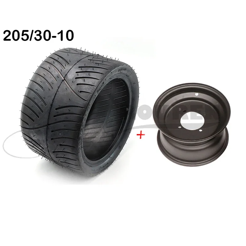 

205/30-10 Inch Wheel Tubeless Tyre Tire With Rim Hub parts for GO KART KARTING ATV UTV Buggy Accessories