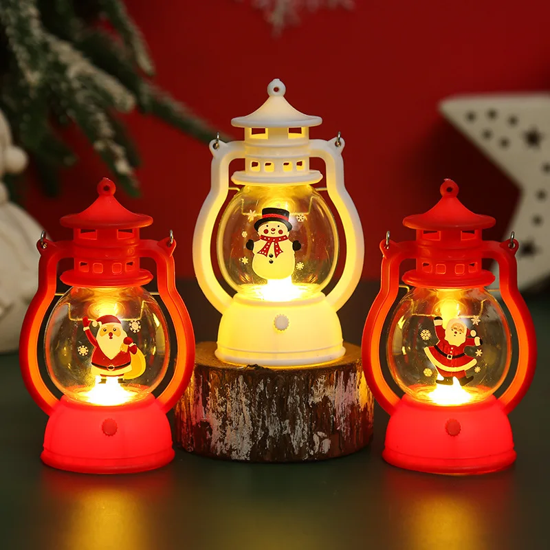 Santa Claus Hanging Lantern Light LED Christmas Lamp Candle Light Retro Small Oil Lamp Merry Xmas Party Home Decor New Year 2025 3