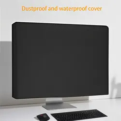Premium Black Waterproof & Scratch - Resistant Computer Monitor Dust Cover Set (Black)