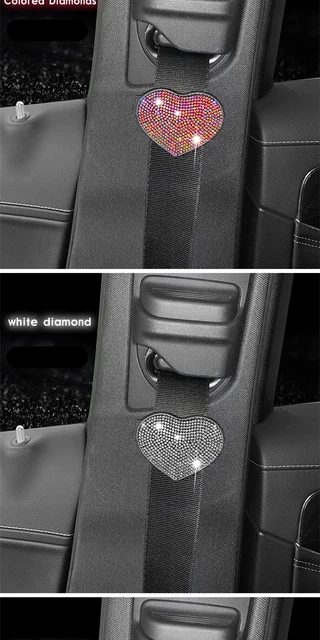 Bling Seat Belt Shoulder Pads - 2PC Rhinestone Crystal Covers For Cars, SUVs, Universal Fit, Multicolor - View #9