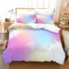 Rainbow Gradient Cloud Duvet Cover Set Colorful Print Bedding Set For Girls Women Bedroom Decorative Bedspread 3