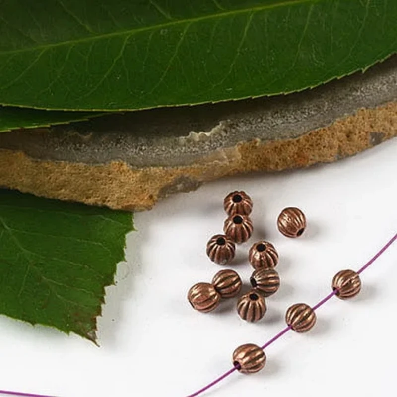 100 stücke 3,6mm stumpfe kupferfarbene kleine runde Abstands perlen h2363 Perlen für die Schmuck herstellung