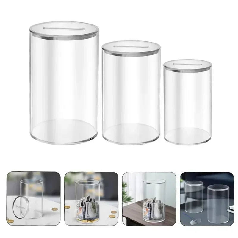 Piggy Bank for Adults Must Break to Open Acrylic Clear Piggy Bank Money Saving Box for Cash Saving Real Money Coin