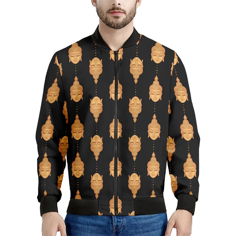 thumbnail image 1 of Chaqueta con estampado 3D de Buda y mandala para hombre y mujer, chaqueta con cremallera, informal, para la calle, para primavera y otoño, 1 of 5