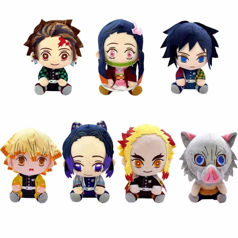 15-22CM Demon Slayer Manga Characters Kimetsu No Yaiba Tanjirou Nezuko Plush Stuffed Toy Devil\'s Blade Anime Dolls Kids Gift