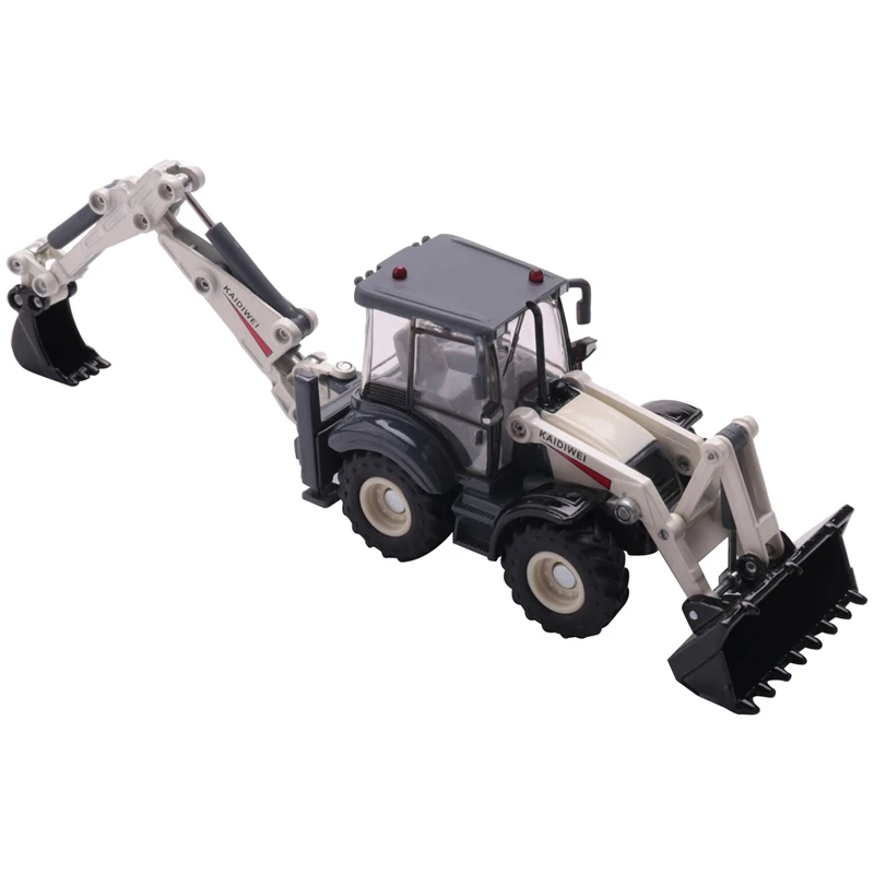 Alloy Diecast Excavator 1:50 Two-way Tractor Bulldozer Back Hoe Loader Model Toy 
