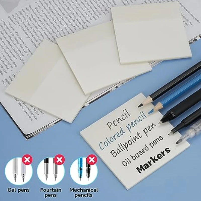 Sticky notes Transparent 3 Different Size Waterproof PET Reminder Pad