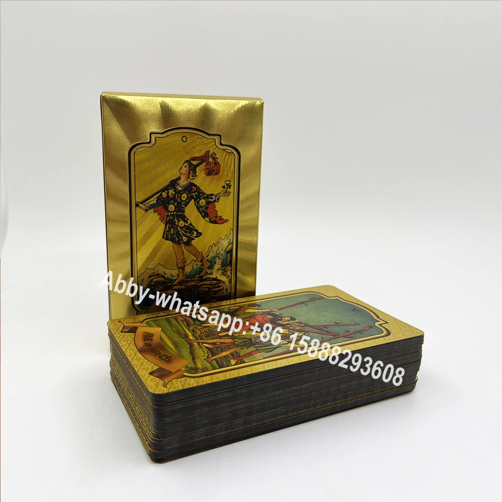 

12X7cm Exquisite Gold Foil Tarot Deck High Quality Plastic Board Game Divination Cards Gold Witchcraft Classic for Beginner Gift