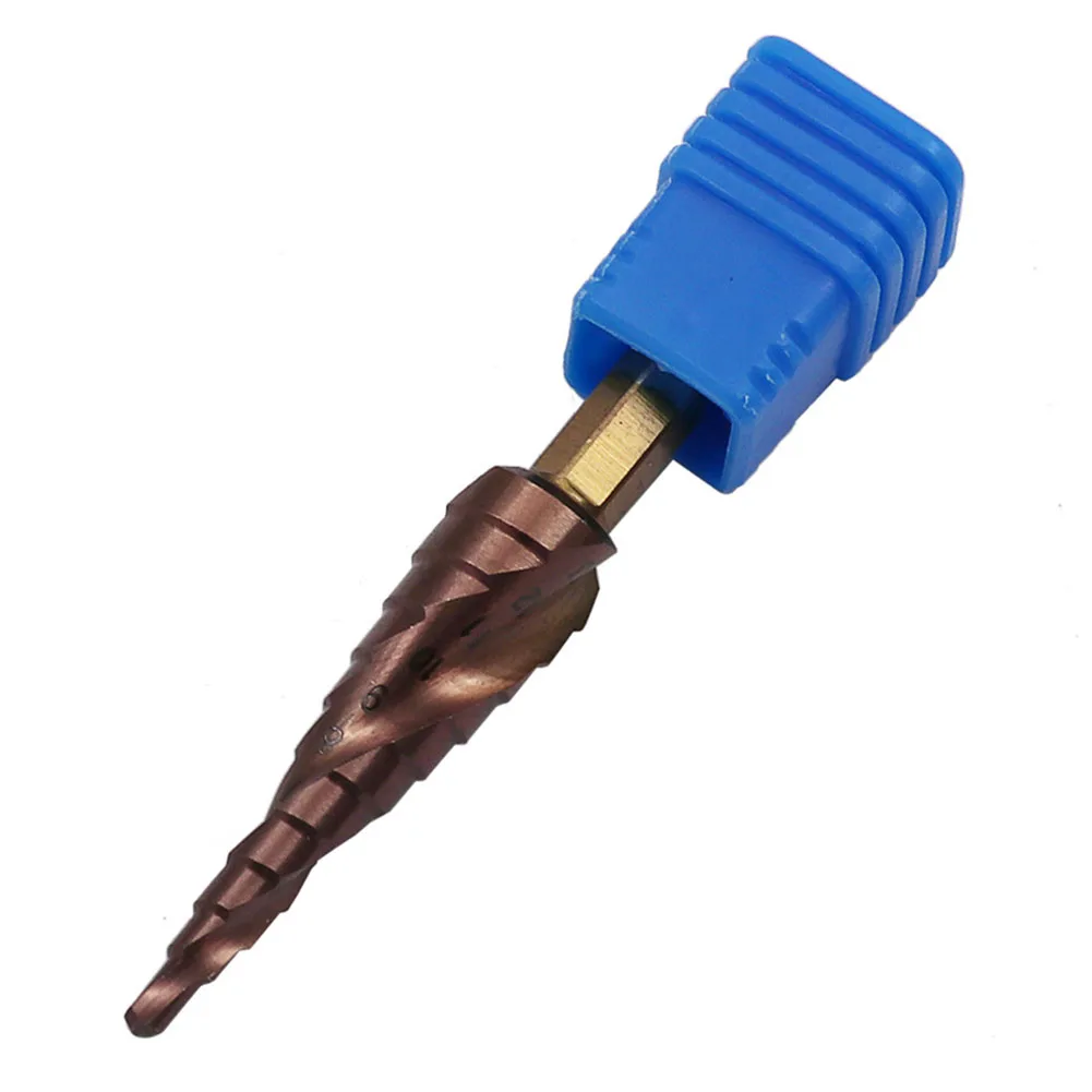 

HSS-Co M35 Cobalt Step Drill Bit 3-13mm 1/4 Inch Hex Shank Woodworking Bits Deburring Chamfering Opening Round Holes