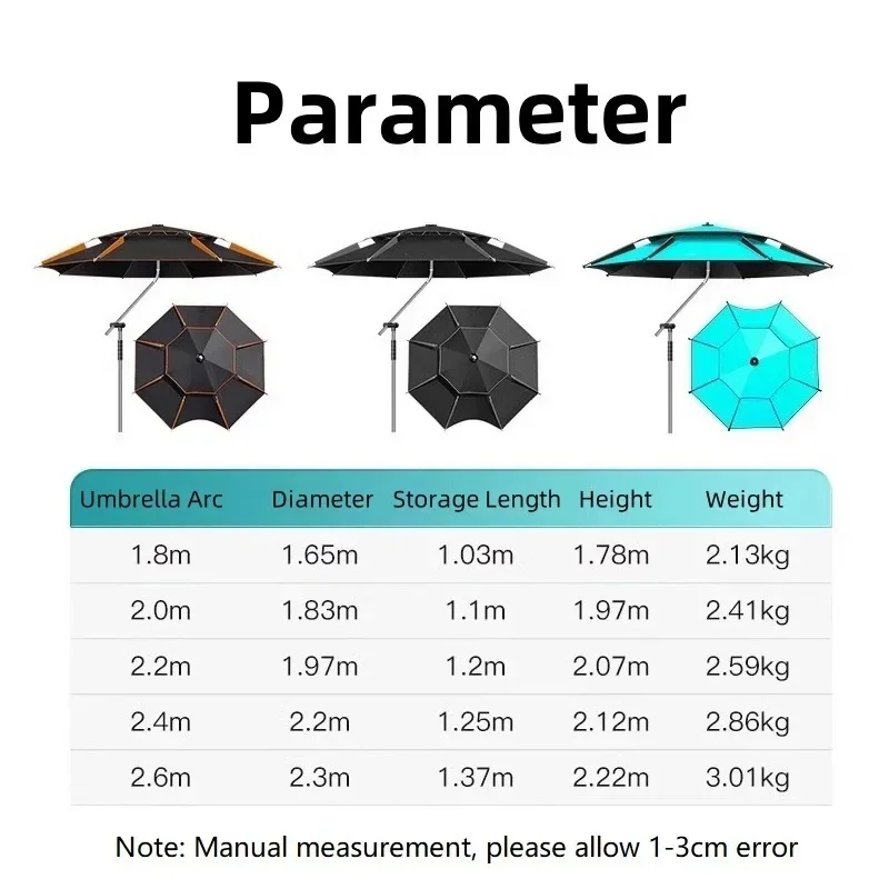 New Fishing Umbrella Upgraded Outdoor Large Sun Parasol Stainless Steel Rod Beach Umbrella Camping Parasol Sunshade Awning