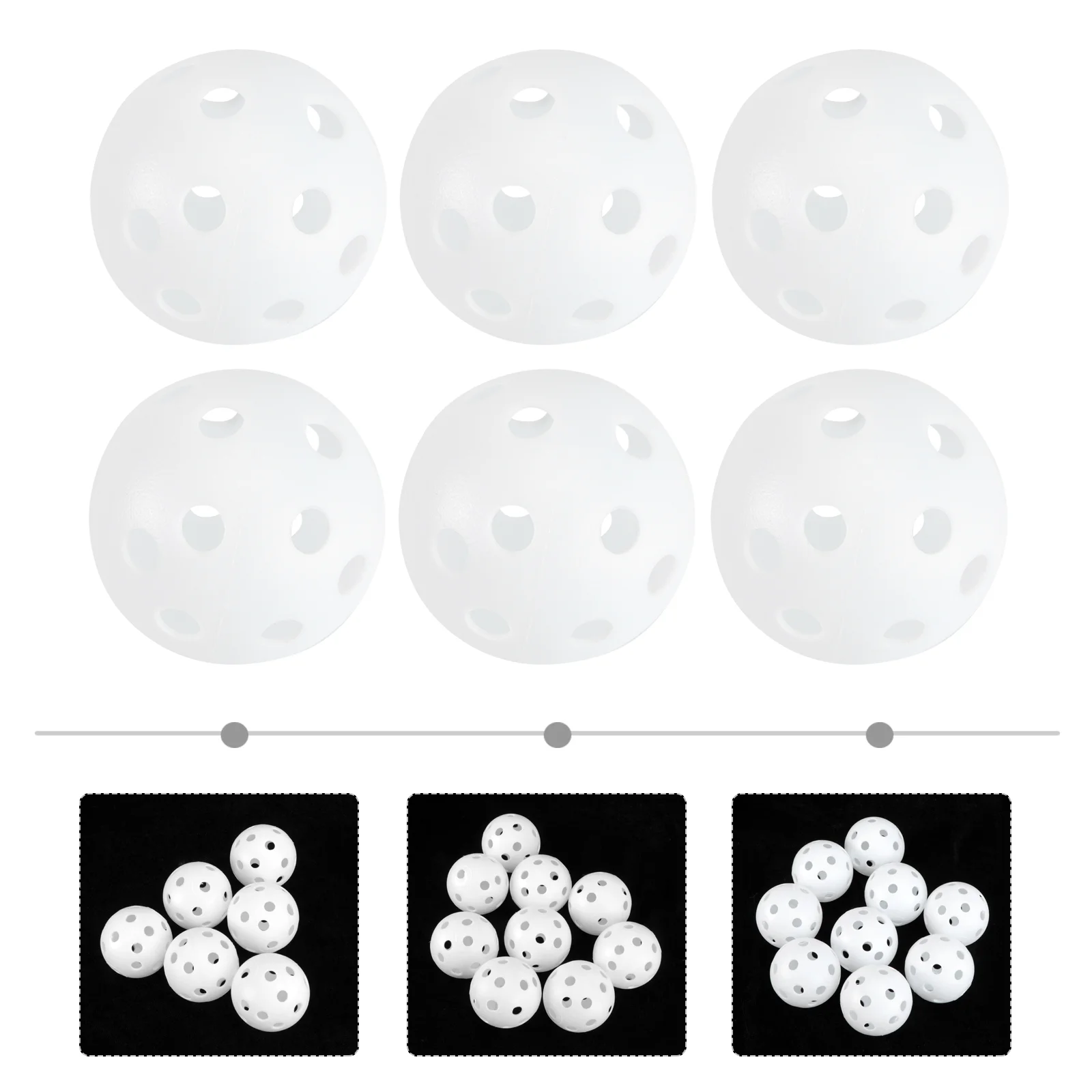 

Перфорированные пластиковые игровые мячи, полые мячи для тренировок по гольфу, спортивные мячи (белые)