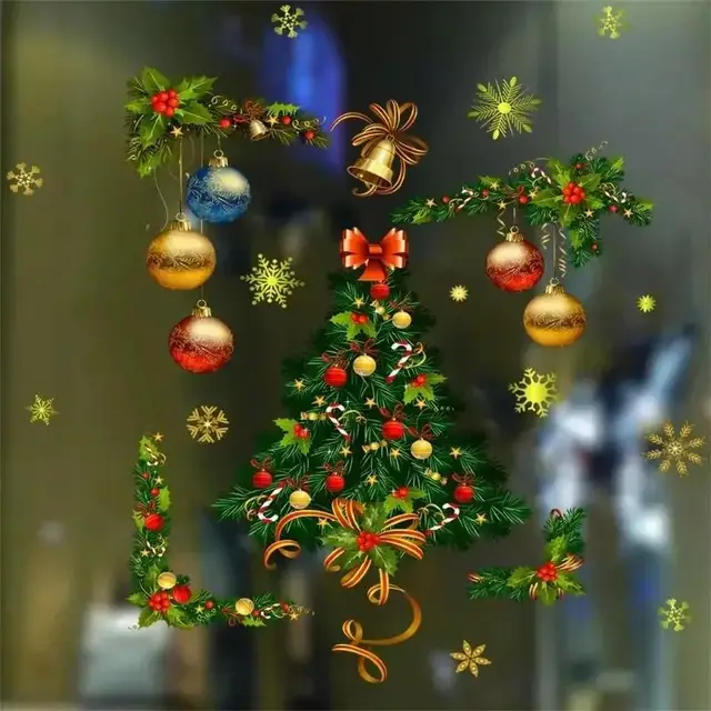 Christmas Wall Stickers Home Decor Glass Wall Stickers Window Glass Festival Decals New Year Christmas Decoration 3
