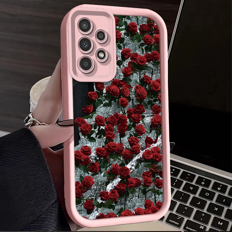 Elegant Rose Flower Silicone Phone Case - Universal Samsung Galaxy Cover