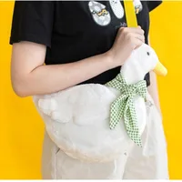 1 Pc Cute Simulation Duck Shoulder Bag Crossbody Plush Big Goose Backpack Purses and Handbags Crossbody Bags for Women - Image 3