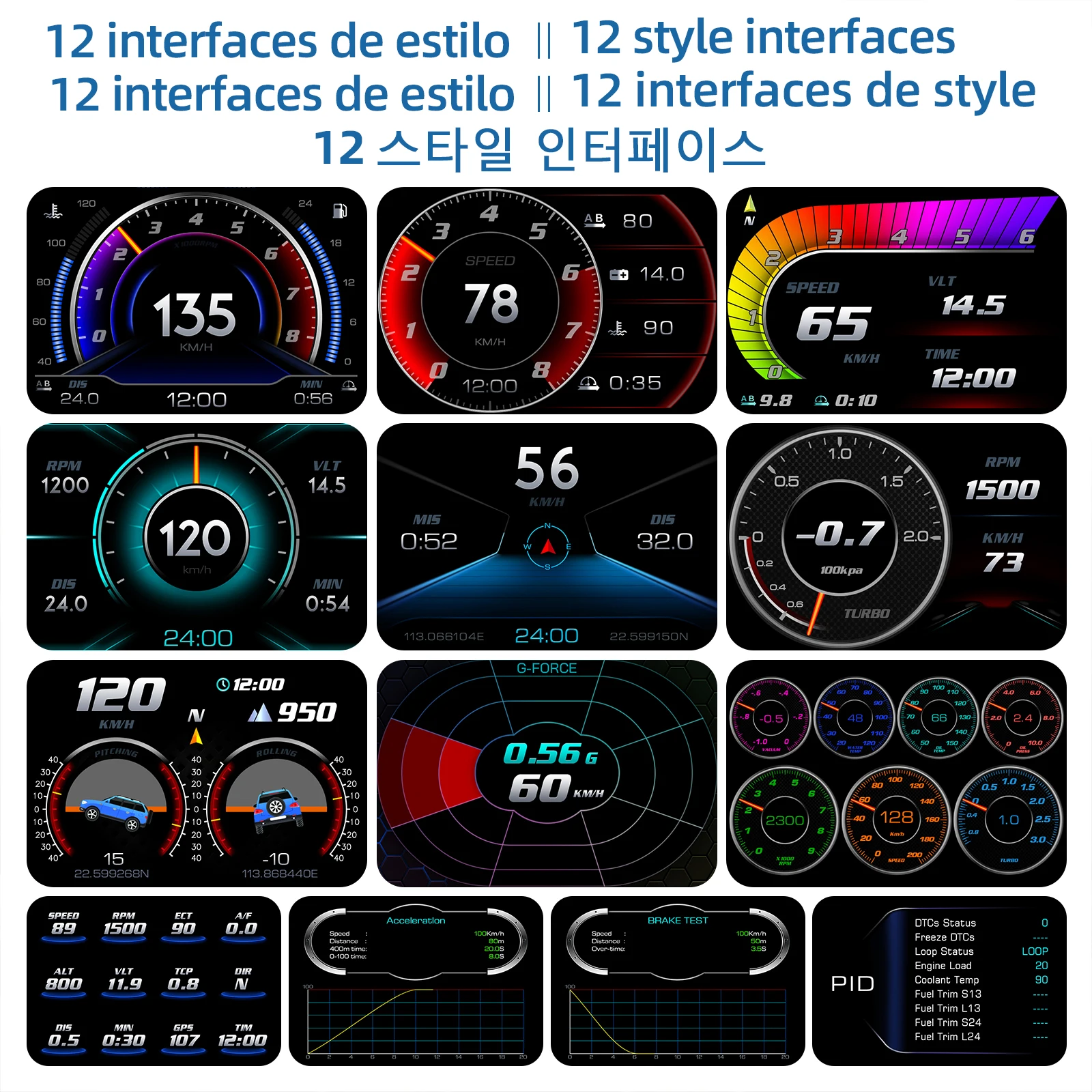 P24 ڵ  ÷ ˶  ý, OBD2 + GPS  ͺ  ӵ, HUD  , ڵ ׼