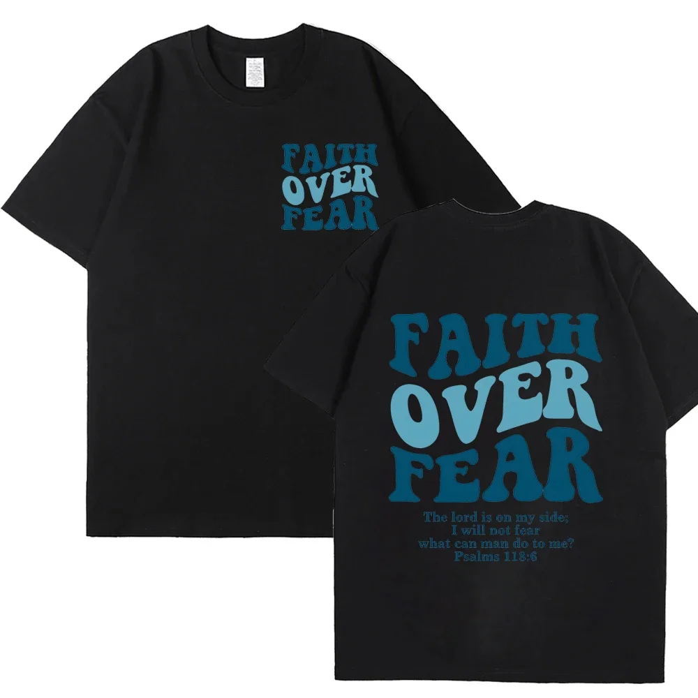Faith Over Fear Christian Women T-shirts Christian Clothes Jesus Fashion Trendy T-shirts Bible Verse Sportwear Aesthetic Clothes 5