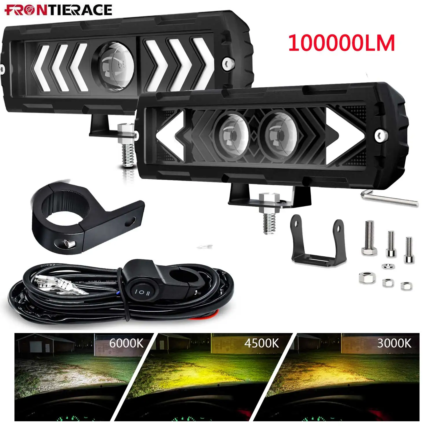 

Motorcycle Fog Lamp Driving Daytime Work Light Bar Len Projector Lighthouse Offroad 4X4 for 12V 24V ATV SUV Motor Accessories