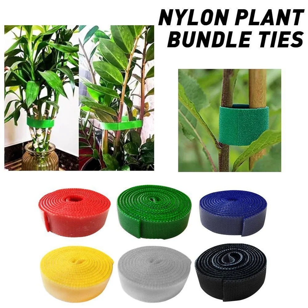 

2m Plant Ties Nylon Plant Bandage Tie Home Garden Plant Shape Tape Hook Loop Bamboo Cane Wrap Support Accessories