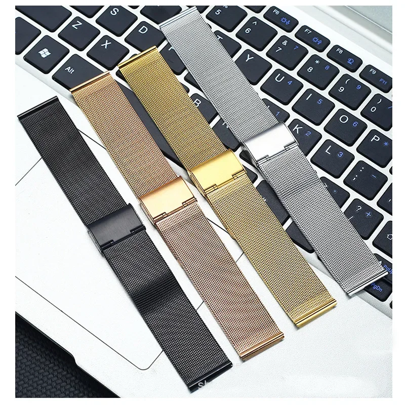 Universal Milanese Loop Mesh Stainless Steel Quick Release Smart Watch Band Bracelet