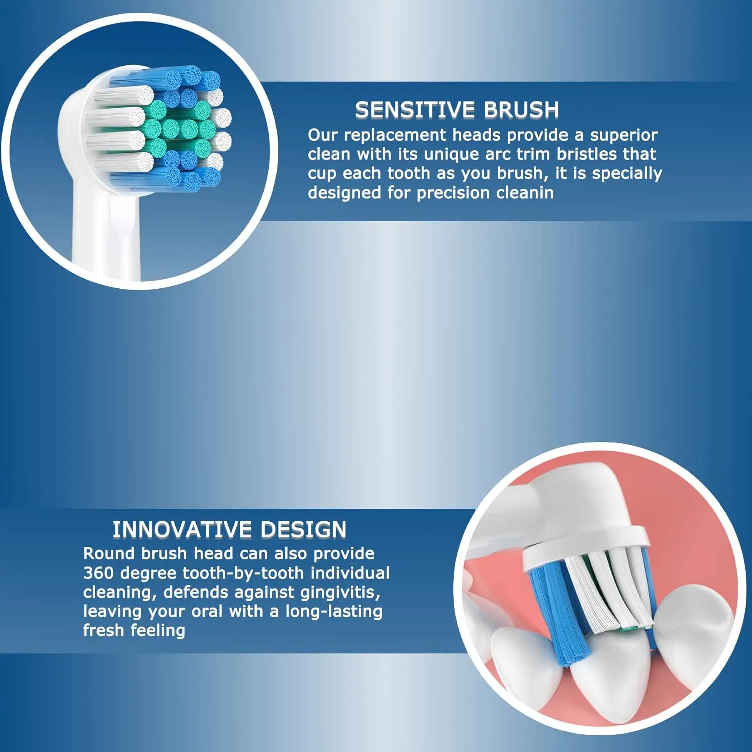 Replacement Toothbrush Heads Compatible with Oral B Braun Daily Clean Professional Brush Heads Nozzles for Oral-B Action Pro 2