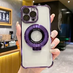 Luxury Plating Shockproof Phone Case with Stand and Clear Back Cover - Samsung Note 10 (6)
