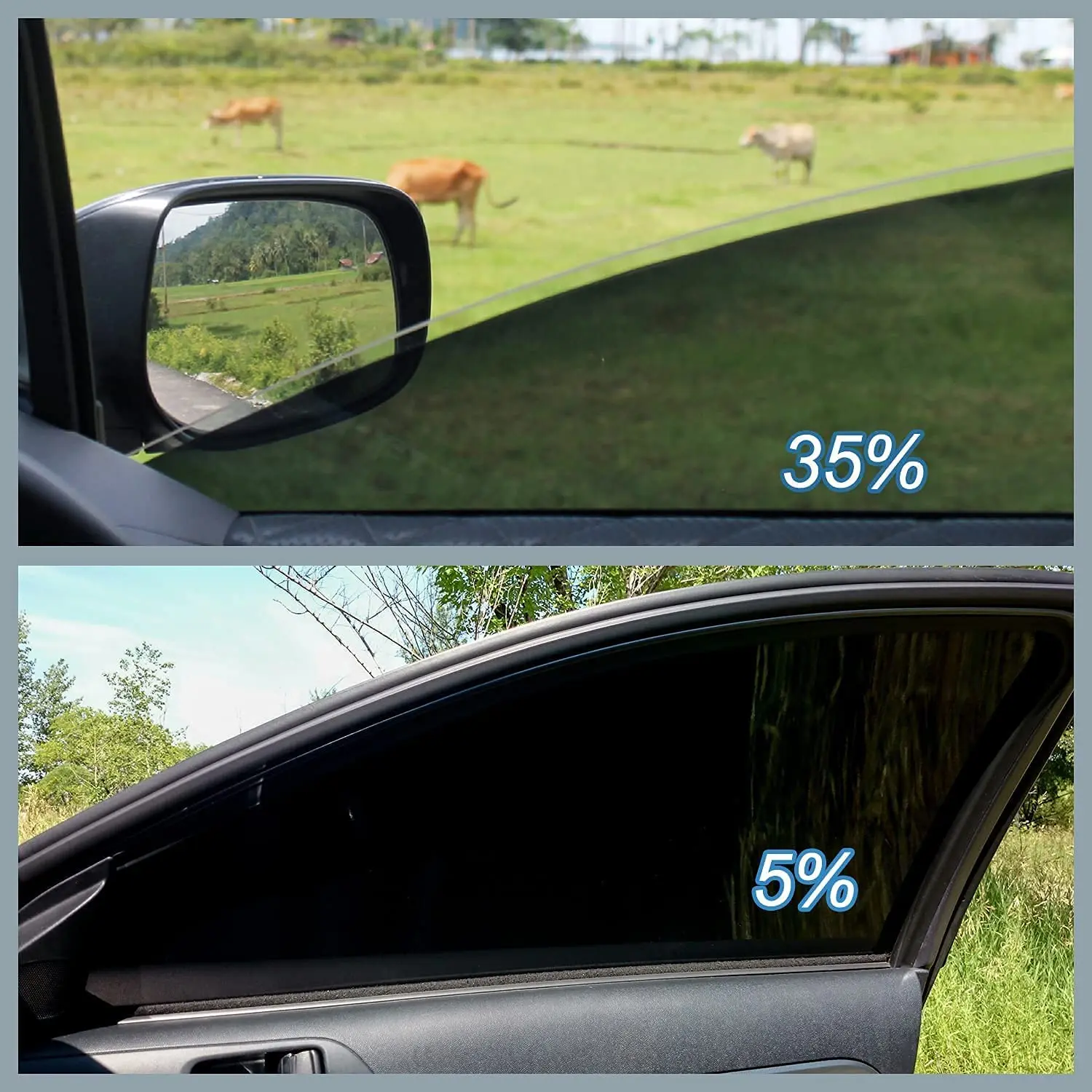 WANGZEYU Film Teinté Vert Pour Vitres Latérales Voiture | 50cm X 300cm | Transmission Lumière 68% | Isolation Thermique 22% | Protection Solaire