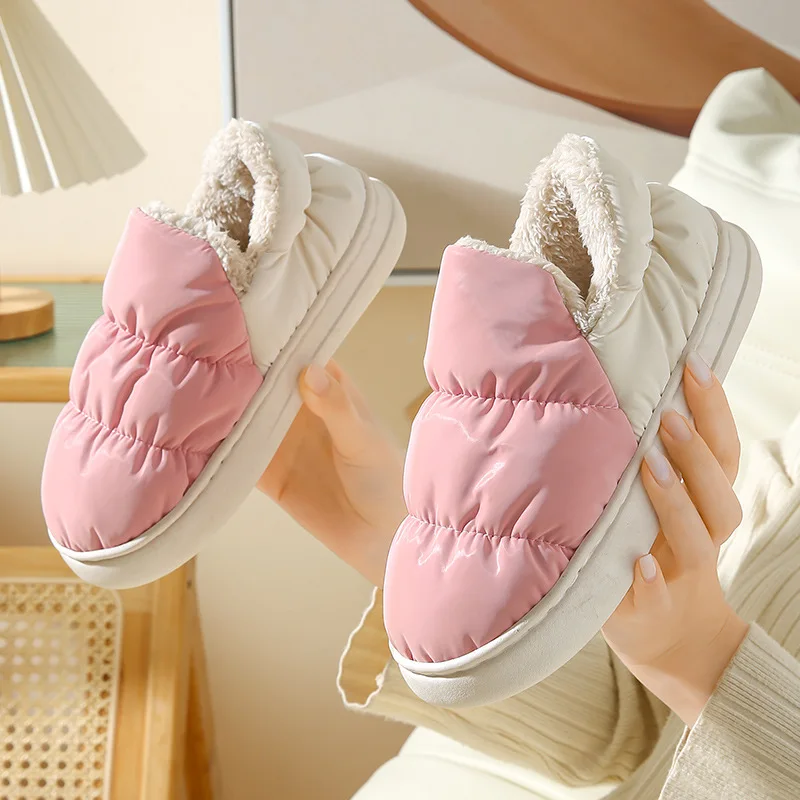 Pallene Slippers Women Winter Fashion Warm Non-Slip Slippers Flats Cozy Warm Cotton Shoes For Home Fluffy Soft Bottom Slippers