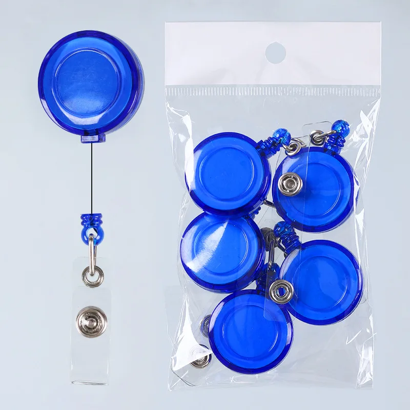 

5PC Color Retractable Pull Badge ID Lanyard Name Tag Card Badge Holder Reels Key Ring Anti-Lost Chain Clips School office Supply