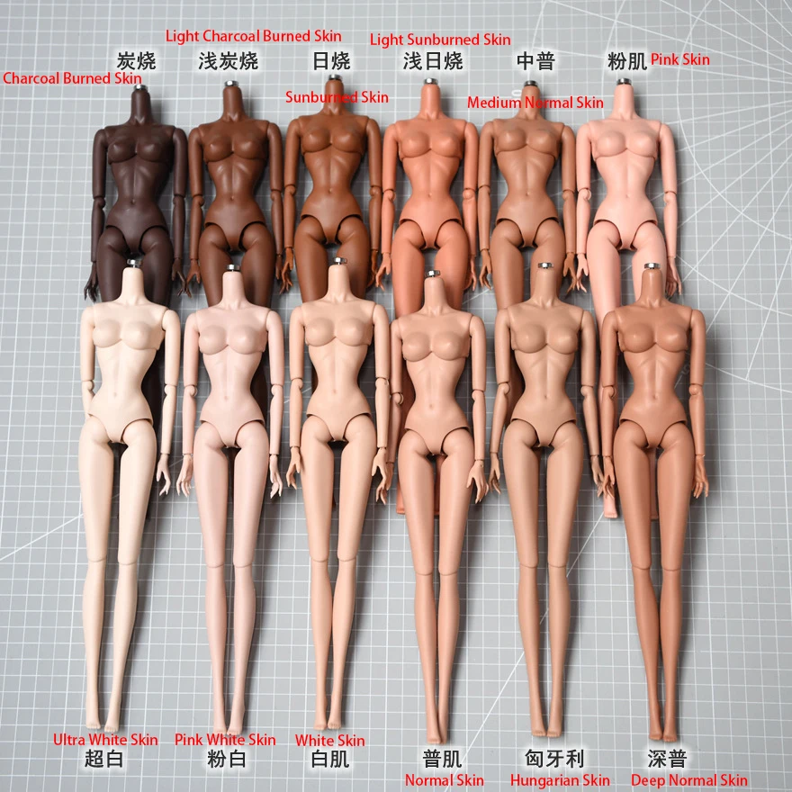 NUEVO Cuerpo de Muñeca LULY/Supermodelo, 12 Tonos de Piel, Alta Calidad, con Pechos Grandes de Repuesto, Partes del Cuerpo 1/6 Extraíbles para Muñeca Babi