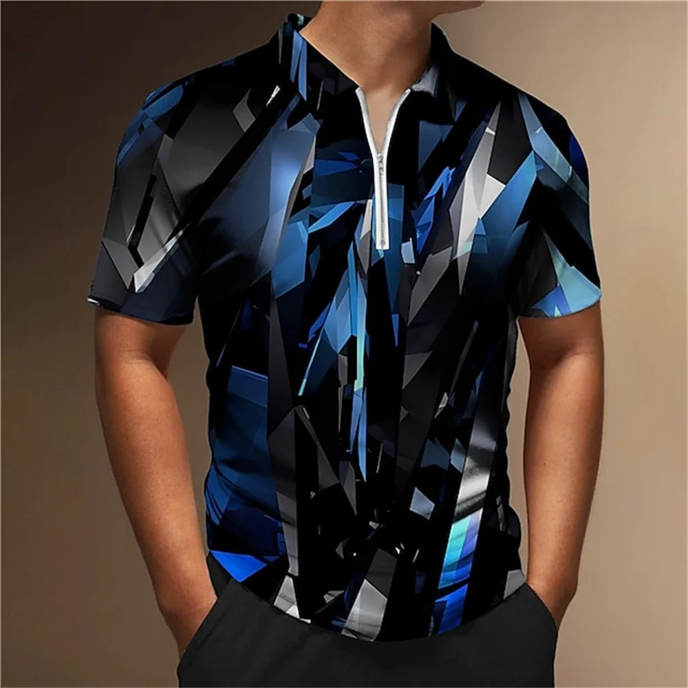 Summer T-shirts Men Zip 2023 Polo Golf Shirt Abstract Graphic Male 3D Prints Turndown Tops Short Sleeves Zipper Clothing Fashion Summer T-shirts Men Zip 2023 Polo Golf Shirt Abstract Graphic Male 3D Prints Turndown Tops Short Sleeves Zipper Clothing Fashion
