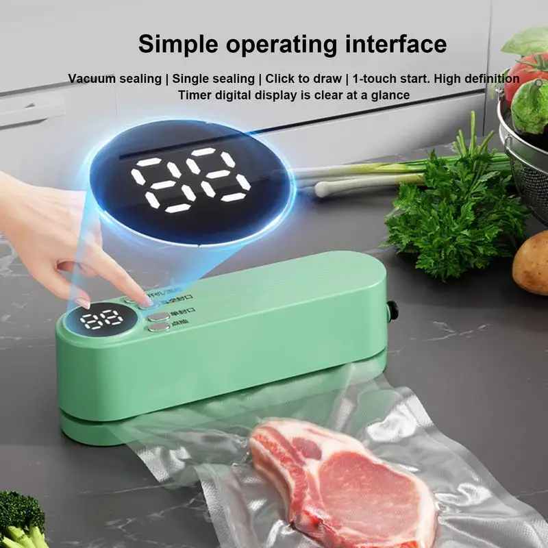 Food Vacuum Machine Rechargeable Vacuum Machine Portable Food Saver Bag Sealing Tool Cool Kitchen Gadgets for Picnic Camping