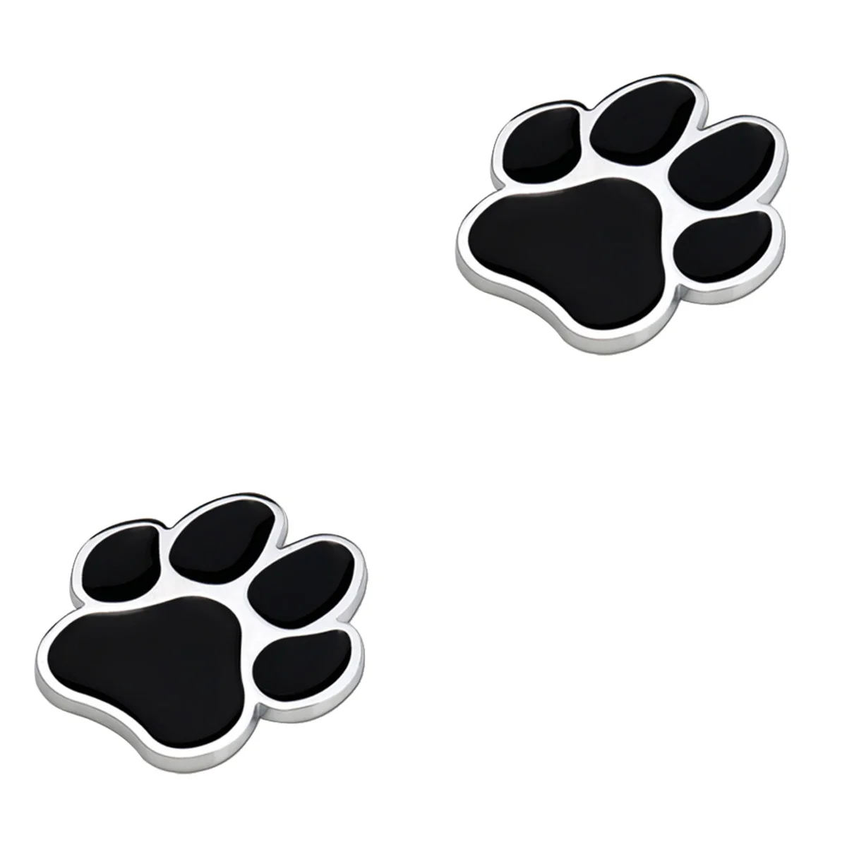 

2pcs Decorative Car Sticker Metal Dog Paw Car Stickers Auto Footprint Decals Vehicle Decor