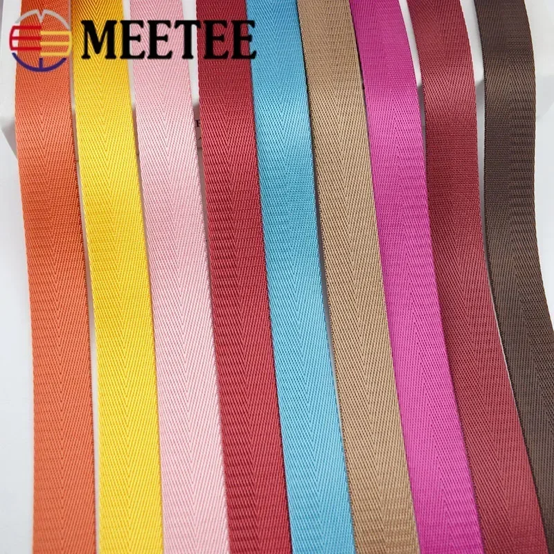 5Meters 20/25/32/38/50mm 1mm Thick Solid Color Nylon Ribbon Band For Seat Belt Knapsack Webbing DIY Bag Strap Sewing Accessories