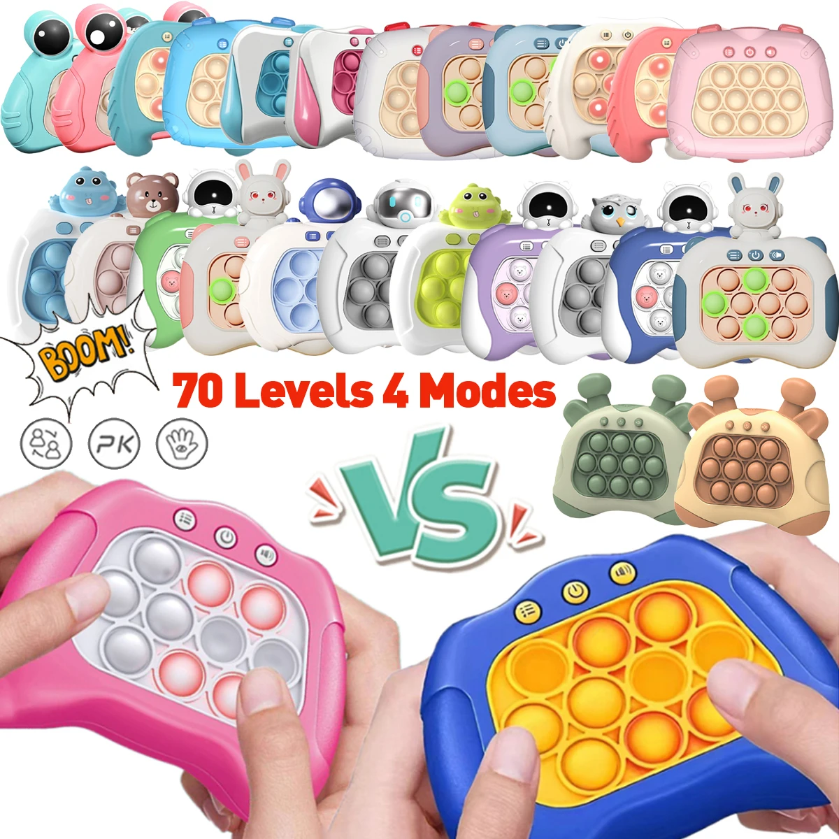 Quick Push Pop Game Controller, Electronic Pop Light Up Fast Push Handheld  Fidget Games for Kids Adults 