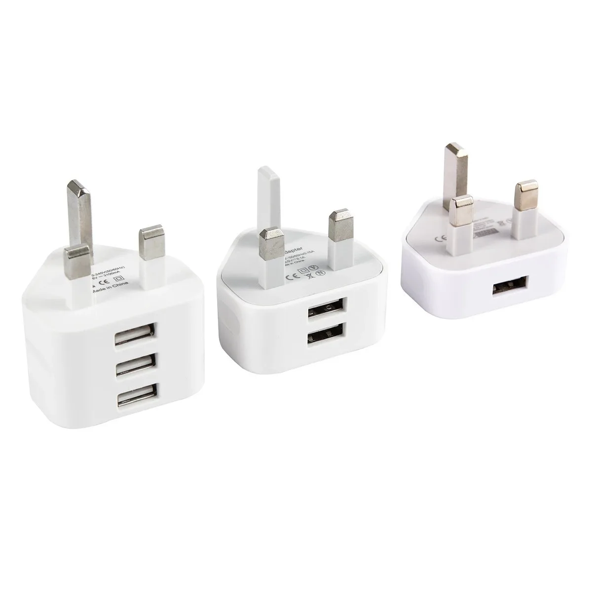 Plug Adapter AC Adapter 5V 2.1A 1A Universal Mini 1/2/3-Port USB Charger Uk Plug For Iphone Samsung Ios Android 3 Pin Wall Adapter Travel Charger