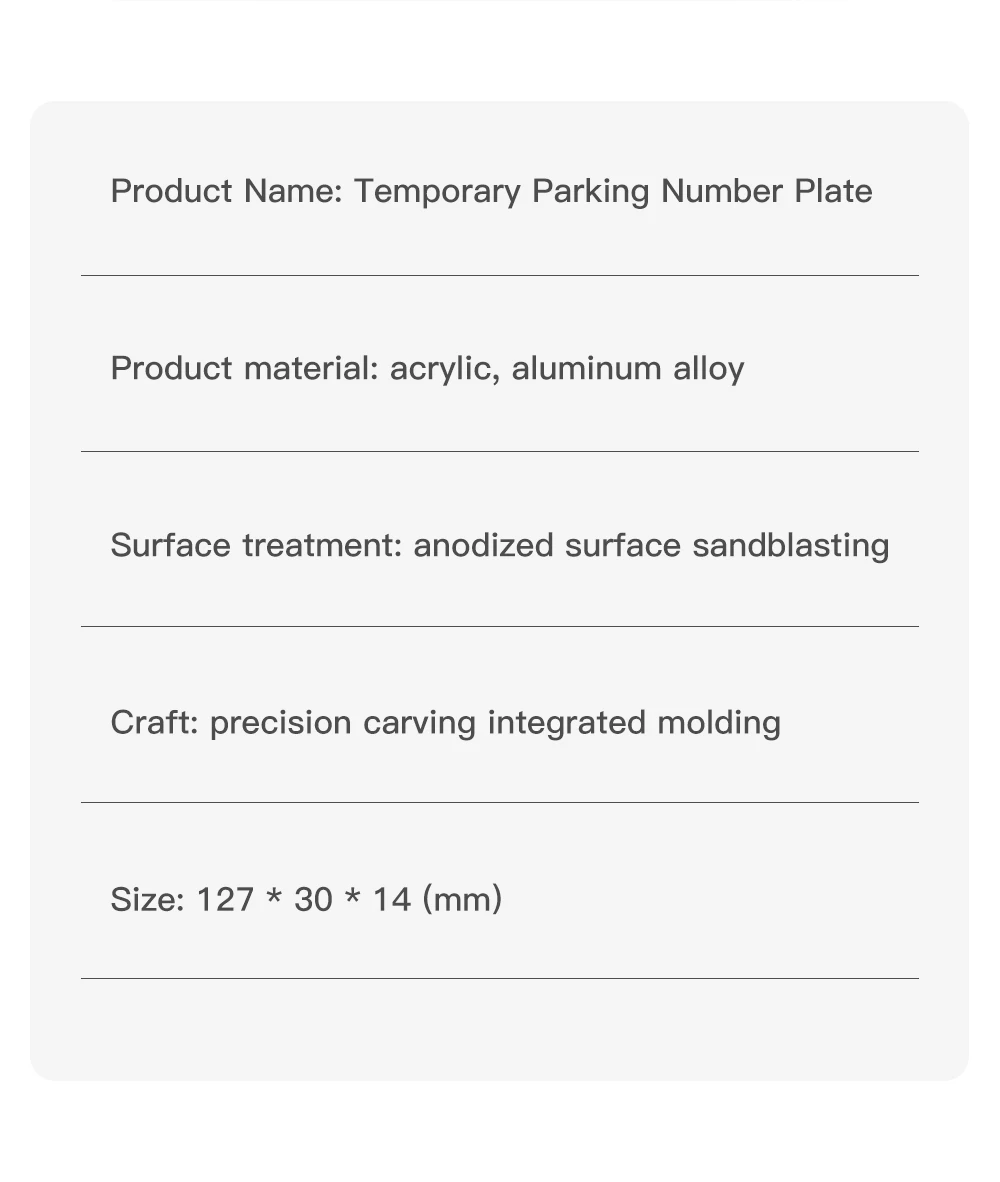 YZ Temporary Car Parking Card Phone Number Car Phone Holder Luminous Telephone N