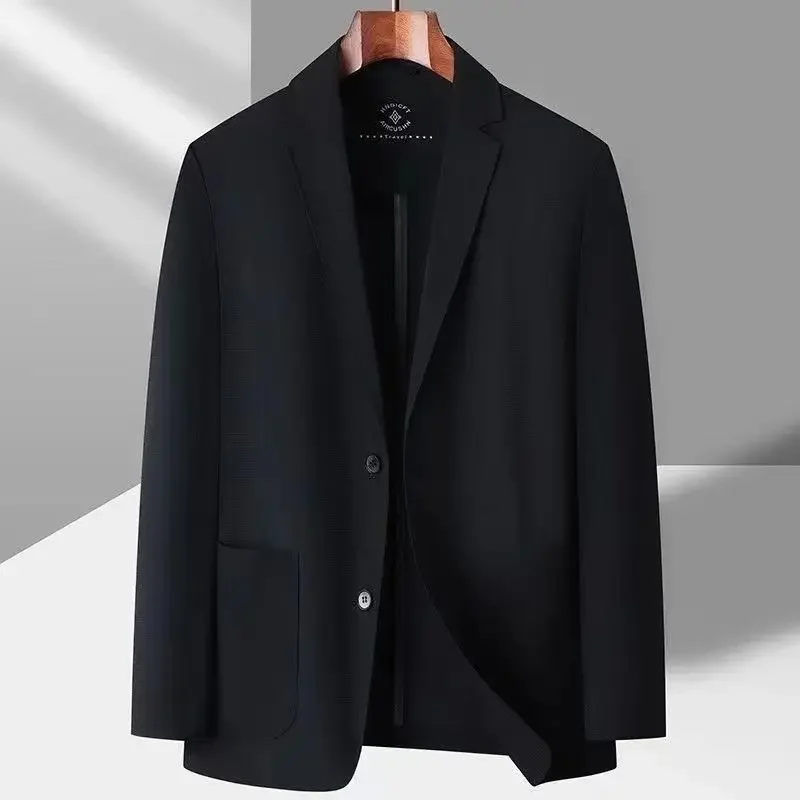 Chaqueta corta fina para hombre, abrigos de un solo pecho, trajes y blazers ajustados para hombre, moda vintage, clásica, elegante, 2024