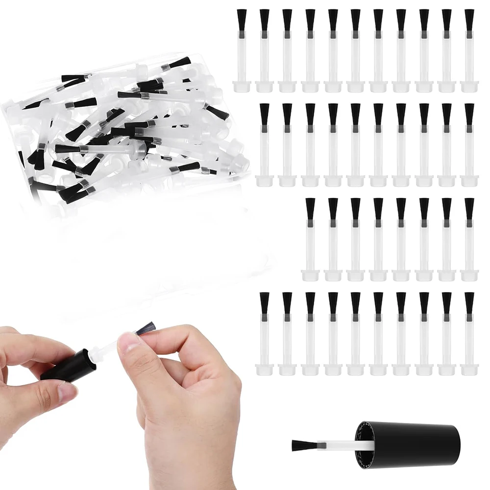 50Pcs Disposable Dip Replacement Brush 11*45mm Mini Nail Polish Replacement Brush Replacement Liquid Soft Bristles Brush Pen 1
