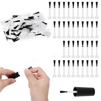 50Pcs Disposable Dip Replacement Brush 11*45mm Mini Nail Polish Replacement Brush Replacement Liquid Soft Bristles Brush Pen