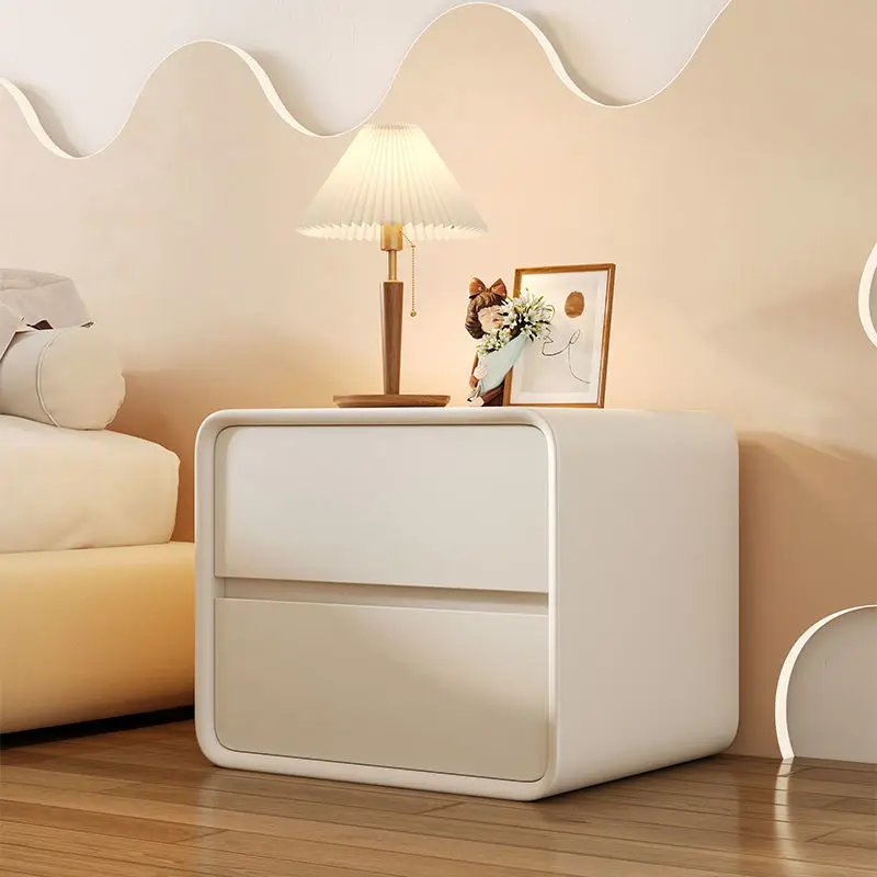 Minimalist Bedside Table Simple 3-layers Bedroom Household Home Bedroom Bedside Cabinet Solid Wood Cabinets Organizer
